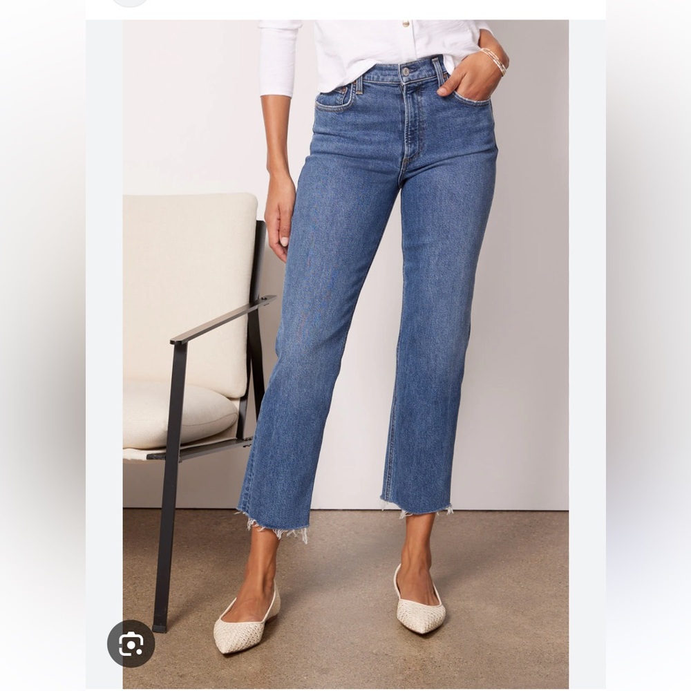 AGOLDE SALE! - Agolde Kye Straight Crop Light Blue Jeans
